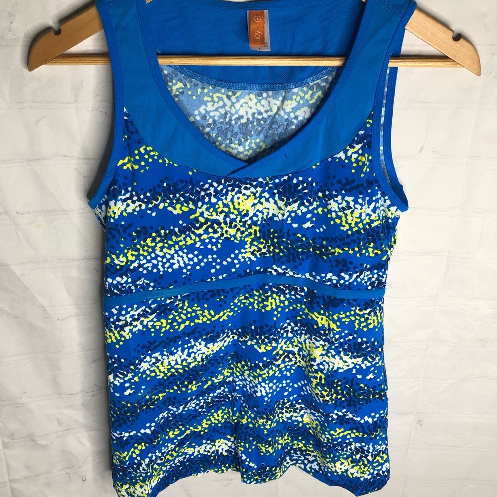 Lucy Activewear Tank Top Mesh Detail Sleeveless Blue Women's Size Small